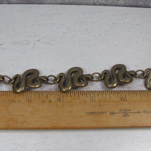 Robert Lee Morris for Elizabeth and james Snake Serpent Brass Bracelet Men 9" - Picture 7 of 7